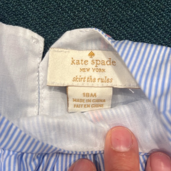 Kate Spade New York Seersucker Off Shoulder Popsicle Ice Cream Dress 18 month - Picture 4 of 8